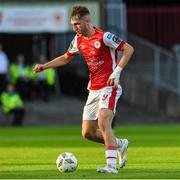 25 July 2024; Mason Melia of St Patrick's Athletic during the UEFA Conference League second qualifying round first leg match between St Patrick's Athletic and FC Vaduz at Richmond Park in Dublin. Photo by Matt Browne/Sportsfile