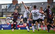 26 July 2024; Ross Tierney of Bohemains scores his side's first goal during the SSE Airtricity Men's Premier Division match between Bohemians and Dundalk at Dalymount Park in Dublin. Photo by Seb Daly/Sportsfile
