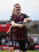 26 July 2024; Ross Tierney of Bohemains celebrates after scoring his side's first goal during the SSE Airtricity Men's Premier Division match between Bohemians and Dundalk at Dalymount Park in Dublin. Photo by Seb Daly/Sportsfile