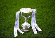 27 July 2024; A general view of the cup before the ZuCar All-Ireland Ladies Football U-18 Championship A final match between Cavan and Kerry at O’Connor Park in Tullamore, Offaly. Photo by Michael P Ryan/Sportsfile