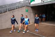 27 July 2024; Cavan players before the ZuCar All-Ireland Ladies Football U-18 Championship A final match between Cavan and Kerry at O’Connor Park in Tullamore, Offaly. Photo by Michael P Ryan/Sportsfile