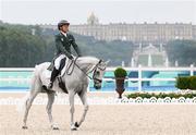 27 July 2024; Austin O'Connor of Team Ireland riding Colorado Blue during the eventing individual dressage at the Château de Versailles during the 2024 Paris Summer Olympic Games in Paris, France. Photo by Stephen McCarthy/Sportsfile