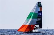 28 July 2024; Sean Waddilove and Robert Dickson of Team Ireland in action during the men's skiff races at Marseille Marina during the 2024 Paris Summer Olympic Games in Paris, France. Photo by Johnny Fidelin/Sportsfile