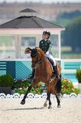 30 July 2024; Abigail Lyle of Team Ireland riding Giraldo during in action during the Individual Dressage Grand Prix qualifier at the Château de Versailles during the 2024 Paris Summer Olympic Games in Paris, France. Photo by Pierre Costabadie/Sportsfile