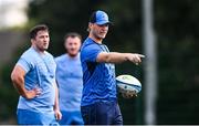 31 July 2024; Assistant coach Tyler Bleyendaal during a Leinster rugby training session at UCD in Dublin. Photo by Ramsey Cardy/Sportsfile