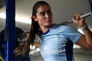 30 July 2024; Ella Roberts during Leinster rugby women's season launch at Energia Park in Dublin. Photo by Shauna Clinton/Sportsfile