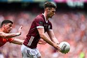 28 July 2024; Séan Mulkerrin of Galway in action against Rory Grugan of Armagh during the GAA Football All-Ireland Senior Championship Final match between Armagh and Galway at Croke Park in Dublin. Photo by Piaras Ó Mídheach/Sportsfile