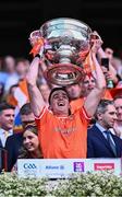 28 July 2024; Rory Grugan of Armagh lifts the Sam Maguire Cup after his side's victory in the GAA Football All-Ireland Senior Championship Final match between Armagh and Galway at Croke Park in Dublin. Photo by Piaras Ó Mídheach/Sportsfile