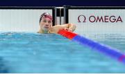 2 August 2024; Ellen Walshe of Team Ireland after finishing 6th in the women's 200m individual medley heats at the Paris La Défense Arena during the 2024 Paris Summer Olympic Games in Paris, France. Photo by Ian MacNicol/Sportsfile