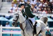 5 August 2024; Shane Sweetnam of Team Ireland, on James Kann Cruz, in action during the Jumping Individual Qualifier at the Château de Versailles during the 2024 Paris Summer Olympic Games in Paris, France. Photo by Stephen McCarthy/Sportsfile