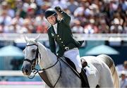 5 August 2024; Shane Sweetnam of Team Ireland, on James Kann Cruz, in action during the Jumping Individual Qualifier at the Château de Versailles during the 2024 Paris Summer Olympic Games in Paris, France. Photo by Stephen McCarthy/Sportsfile