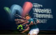 5 August 2024; (EDITORS NOTE: Image created using the multiple exposure function in camera) Patrick Marsh of Ireland in action against Zachary Murphy of Ireland during the qualifying round match in the AIG Irish Open at Carrickmines Croquet Lawn & Tennis Club in Dublin. Photo by Tyler Miller/Sportsfile