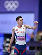 6 August 2024; Jakob Ingebrigtsen of Team Norway after finishing 4th in the men's 1500m final at the Stade de France during the 2024 Paris Summer Olympic Games in Paris, France. Photo by Sam Barnes/Sportsfile