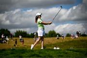 7 August 2024; Leona Maguire of Team Ireland watches her shot from the second tee box during round one of the women's individual strokeplay at Le Golf National during the 2024 Paris Summer Olympic Games in Paris, France. Photo by Brendan Moran/Sportsfile