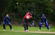 8 August 2024; Liam McCarthy of Munster Reds hits a six during the Inter-Provincial IP50 Cup match between Munster Reds and Leinster Lightning at The Mardyke in Cork. Photo by Stephen Marken/Sportsfile