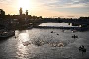 9 August 2024; A general view as athletes compete in the men's 10km marathon swim at Pont Alexandre III during the 2024 Paris Summer Olympic Games in Paris, France. Photo by David Fitzgerald/Sportsfile