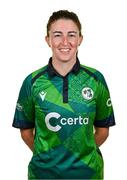 10 August 2024; Arlene Kelly during an Ireland Women's cricket squad portraits session at Pembroke Cricket Club in Dublin. Photo by Seb Daly/Sportsfile