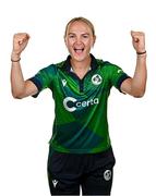 10 August 2024; Gaby Lewis during an Ireland Women's cricket squad portraits session at Pembroke Cricket Club in Dublin. Photo by Seb Daly/Sportsfile