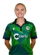 10 August 2024; Gaby Lewis during an Ireland Women's cricket squad portraits session at Pembroke Cricket Club in Dublin. Photo by Seb Daly/Sportsfile