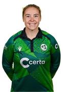 10 August 2024; Cara Murray during an Ireland Women's cricket squad portraits session at Pembroke Cricket Club in Dublin. Photo by Seb Daly/Sportsfile