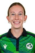 10 August 2024; Orla Prendergast during an Ireland Women's cricket squad portraits session at Pembroke Cricket Club in Dublin. Photo by Seb Daly/Sportsfile