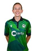 10 August 2024; Orla Prendergast during an Ireland Women's cricket squad portraits session at Pembroke Cricket Club in Dublin. Photo by Seb Daly/Sportsfile