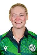 10 August 2024; Freya Sargent during an Ireland Women's cricket squad portraits session at Pembroke Cricket Club in Dublin. Photo by Seb Daly/Sportsfile