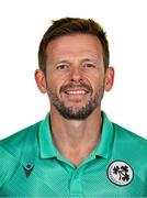 10 August 2024; Head coach Ed Joyce during an Ireland Women's cricket squad portraits session at Pembroke Cricket Club in Dublin. Photo by Seb Daly/Sportsfile