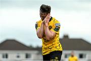 11 August 2024; Jay McClelland of St Patrick's Athletic celebrates after scoring his side's first goal during the SSE Airtricity Men's Premier Division match between Galway United and St Patrick's Athletic at Eamonn Deacy Park in Galway. Photo by Tyler Miller/Sportsfile