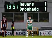 11 August 2024; Josh Honohan of Shamrock Rovers reacts to his side conceding a goal during the SSE Airtricity Men's Premier Division match between Shamrock Rovers and Drogheda United at Tallaght Stadium in Dublin. Photo by Harry Murphy/Sportsfile