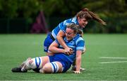 13 August 2024; Molly Boyne, left, and Julia O'Connor during a Leinster Rugby women's training session at The High School in Rathgar, Dublin. Photo by Shauna Clinton/Sportsfile