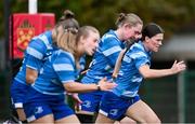 13 August 2024; Jade Gaffney, right, during a Leinster Rugby women's training session at The High School in Rathgar, Dublin. Photo by Shauna Clinton/Sportsfile