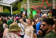 16 August 2024; Festival goers pictured at Heineken® House at Electric Picnic in Stradbally, Laois. Making its Irish debut after huge success at global festivals, Heineken® House puts festival goers front and centre with elevated areas, immersive dj experience and raised dance platforms. Production will elevate this unique build, with stunning visual and lighting design to create a spectacle that is a must see this Electric Picnic. Heineken® continues to champion Irish talent with a full lineup of local talent across the three days. Photo by Ramsey Cardy/Sportsfile