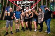 16 August 2024; Festival goers pictured at Heineken® House at Electric Picnic in Stradbally, Laois. Making its Irish debut after huge success at global festivals, Heineken® House puts festival goers front and centre with elevated areas, immersive dj experience and raised dance platforms. Production will elevate this unique build, with stunning visual and lighting design to create a spectacle that is a must see this Electric Picnic. Heineken® continues to champion Irish talent with a full lineup of local talent across the three days. Photo by Ramsey Cardy/Sportsfile