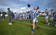 23 August 2024; Jake Kelly during a football clinic at Ballyboden St Enda's GAA Club in Dublin, ahead of the 2024 Aer Lingus College Football Classic match between Florida State and Georgia Tech at the Aviva Stadium this Saturday. Photo by Brendan Moran/Sportsfile