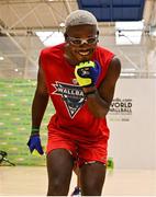 23 August 2024; Nazir 'Nasty Naz' Marston of Team USA celebrates after his victory in the oneills.com World Wallball Championships Men's open final match at UL Sport Arena in Limerick. Photo by Stephen Marken/Sportsfile