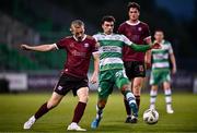 25 August 2024; Danny Mandroiu of Shamrock Rovers and David Hurley of Galway United during the SSE Airtricity Men's Premier Division match between Shamrock Rovers and Galway United at Tallaght Stadium in Dublin. Photo by Ben McShane/Sportsfile