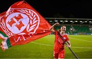 26 August 2024; Jemma Quinn of Shelbourne celebrates after the Sports Direct Women's FAI Cup quarter-final match between Shamrock Rovers and Shelbourne at Tallaght Stadium in Dublin. Photo by Ben McShane/Sportsfile