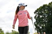 29 August 2024; Leona Maguire of Ireland on the fifth tee box during day one of the KPMG Women’s Irish Open at Carton House Golf Club in Maynooth, Kildare. Photo by Sam Barnes/Sportsfile