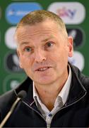 29 August 2024; Manager Jim Crawford during a Republic of Ireland U21 squad announcement at the Aviva Stadium in Dublin. Photo by Stephen McCarthy/Sportsfile