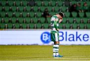 29 August 2024; Danny Mandroiu of Shamrock Rovers after his side conceded a second goal during the UEFA Europa League play-off second leg match between Shamrock Rovers and PAOK at Tallaght Stadium in Dublin. Photo by Seb Daly/Sportsfile