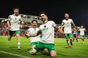 30 August 2024; Sean Maguire of Cork City celebrates after scoring his side's third goal during the SSE Airtricity Men's First Division match between Cork City and Longford Town at Turner's Cross in Cork. Photo by Michael P Ryan/Sportsfile