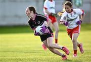 20 July 2024; Half-time mini games between Edenderry and Clara at the TG4 All-Ireland Ladies Football Senior Championship semi-final match between Cork and Galway at Glenisk O’Connor Park in Tullamore, Offaly. . Photo by Piaras Ó Mídheach/Sportsfile