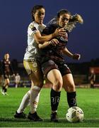 31 August 2024; Sarah Power of Bohemians in action against Noelle Murray of Shelbourne during the SSE Airtricity Women's Premier Division match between Bohemians and Shelbourne at Dalymount Park in Dublin. Photo by Thomas Flinkow/Sportsfile