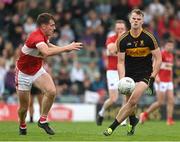 1 September 2024; Mark O'Shea of Dr Crokes in action against Barry O'Sullivan of Dingle during the Kerry Senior Club Football Championship final between Dingle and Dr Crokes at Austin Stacks Park in Tralee, Kerry. Photo by Brendan Moran/Sportsfile