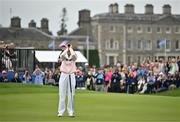 1 September 2024; Annabel Dimmock of England celebrates her winning putt during a play-off in the final round of the KPMG Women’s Irish Open at Carton House Golf Club in Maynooth, Kildare. Photo by Sam Barnes/Sportsfile