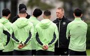 2 September 2024; Head coach Heimir Hallgrimsson speaking with players during a Republic of Ireland training session at the FAI National Training Centre in Abbotstown, Dublin. Photo by Stephen McCarthy/Sportsfile