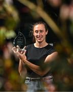 4 September 2024; Kerry’s Kayleigh Cronin is pictured with The Croke Park Hotel/LGFA Player of the Month award for August 2024, at The Croke Park Hotel on Jones Road, Dublin. Kayleigh produced a player of the match performance at full-back for Kerry in the TG4 All-Ireland Senior Championship Final against Galway at Croke Park on Sunday August 4, as the Kingdom claimed the title for the first time since 1993. Photo by Sam Barnes/Sportsfile