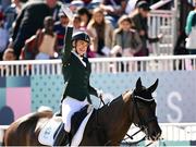 6 September 2024; Sarah Slattery of Ireland on Savona during the Grade V team event on day nine of the Paris 2024 Paralympic Games at Château de Versailles in Paris, France. Photo by Ramsey Cardy/Sportsfile