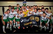 6 September 2024; Cork City players celebrate after the SSE Airtricity Men's First Division match between UCD and Cork City at UCD Bowl in Belfield, Dublin. Photo by David Fitzgerald/Sportsfile